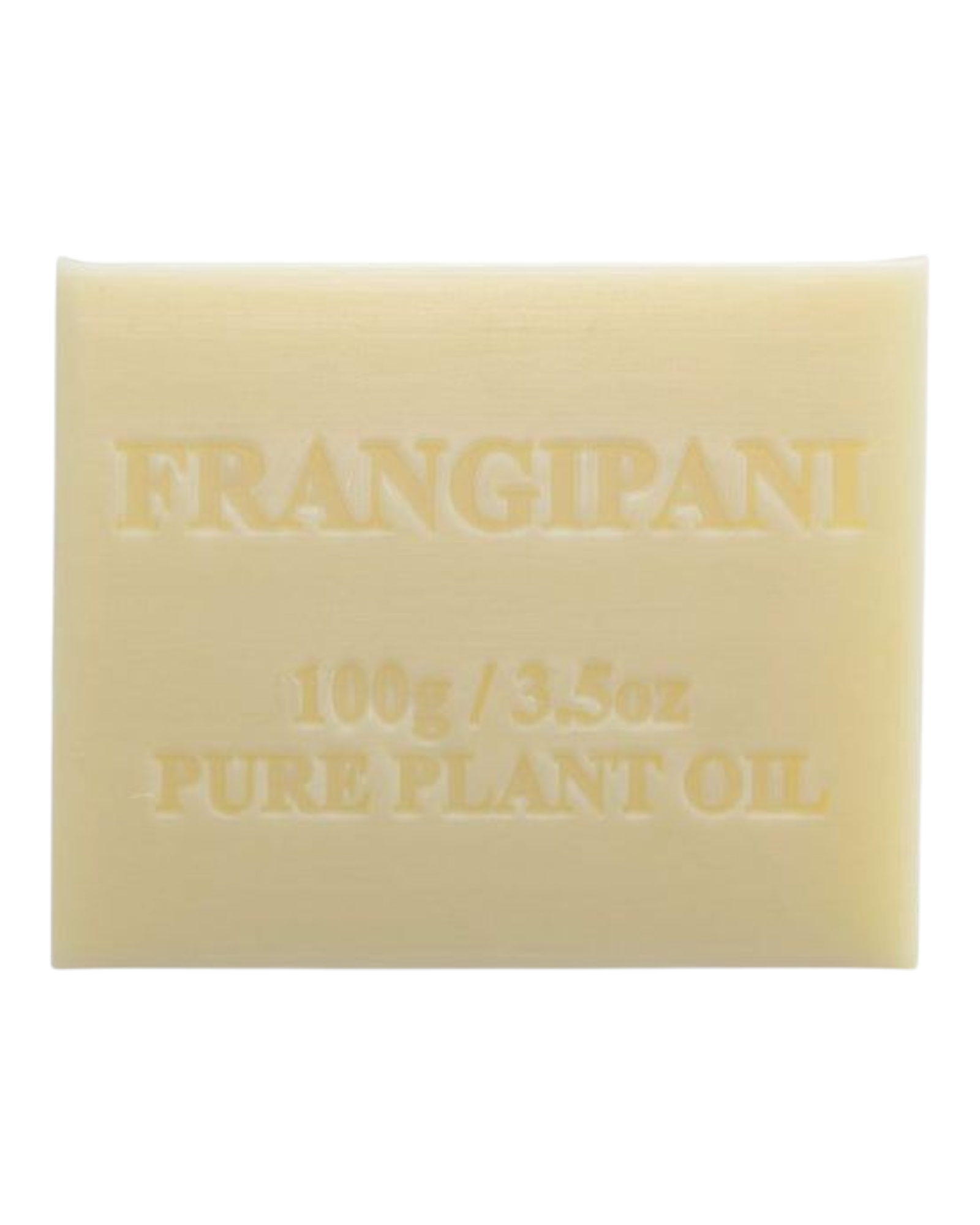 Frangipani scented - white colour bar of soap - unwrapped