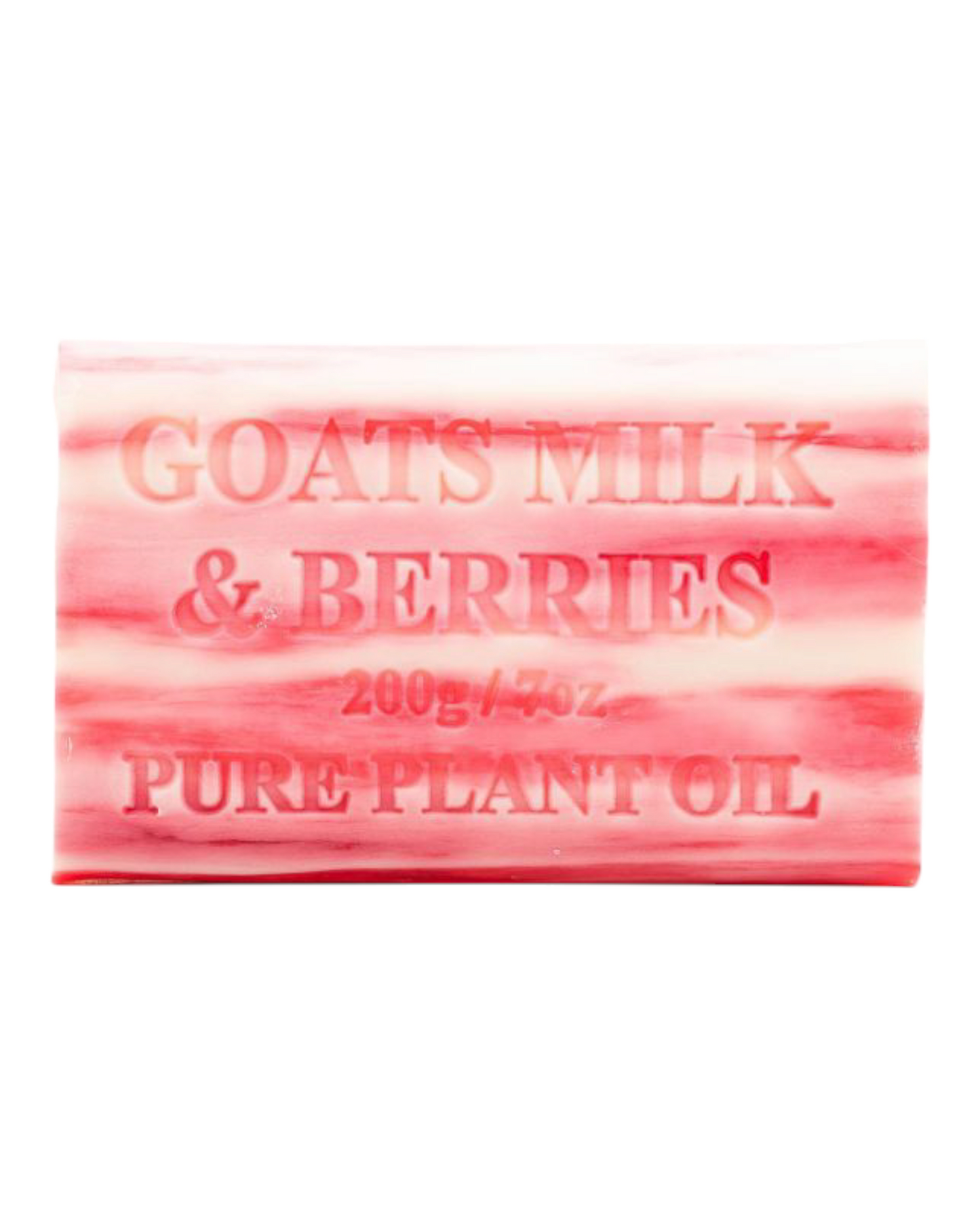 Berry scented - pink colour bar of goats milk soap - unwrapped