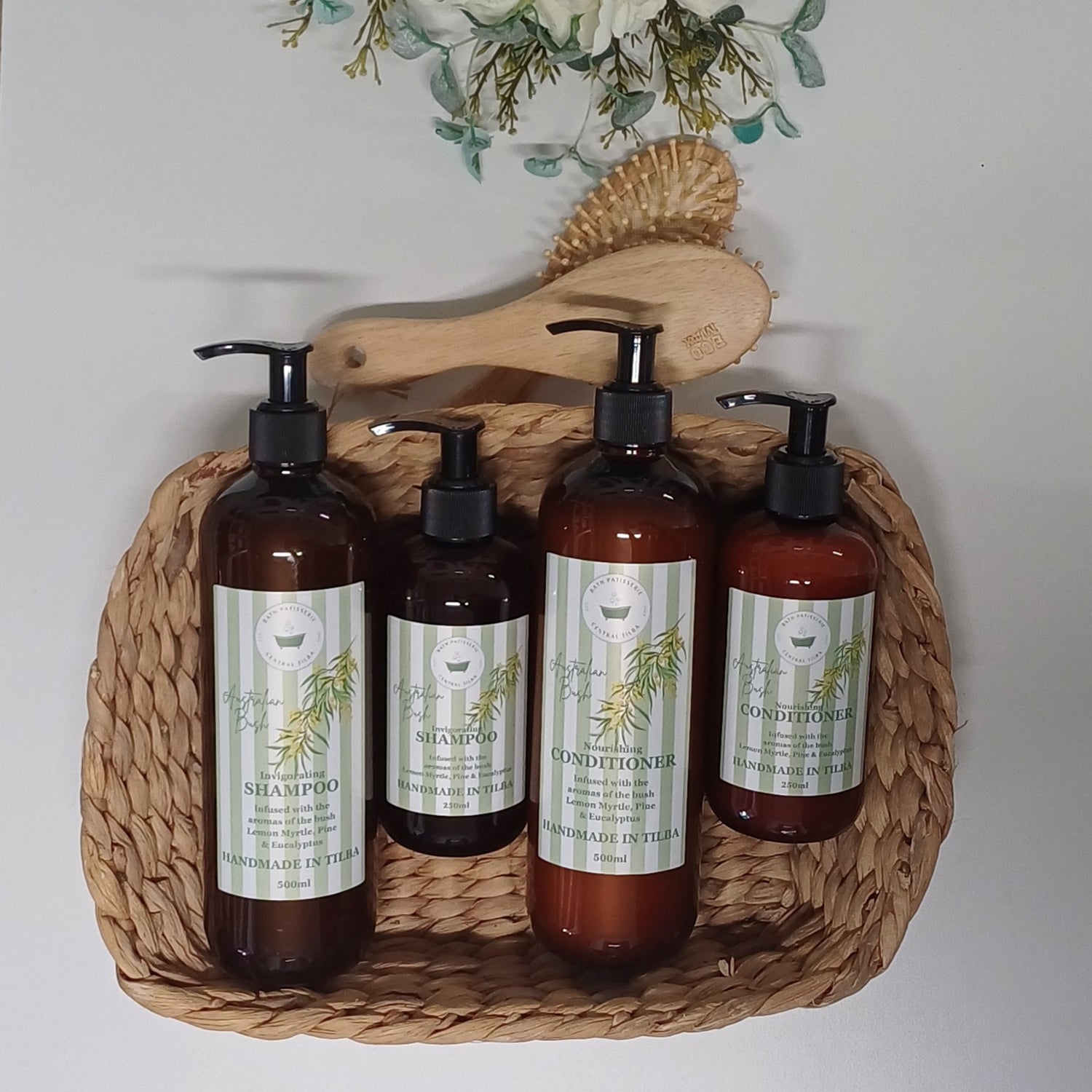 Our invigorating shampoo and nourishing conditioner, infused with the aromas of the Australian Bush is free from parabens, sulphates, silicones and artificial colours.