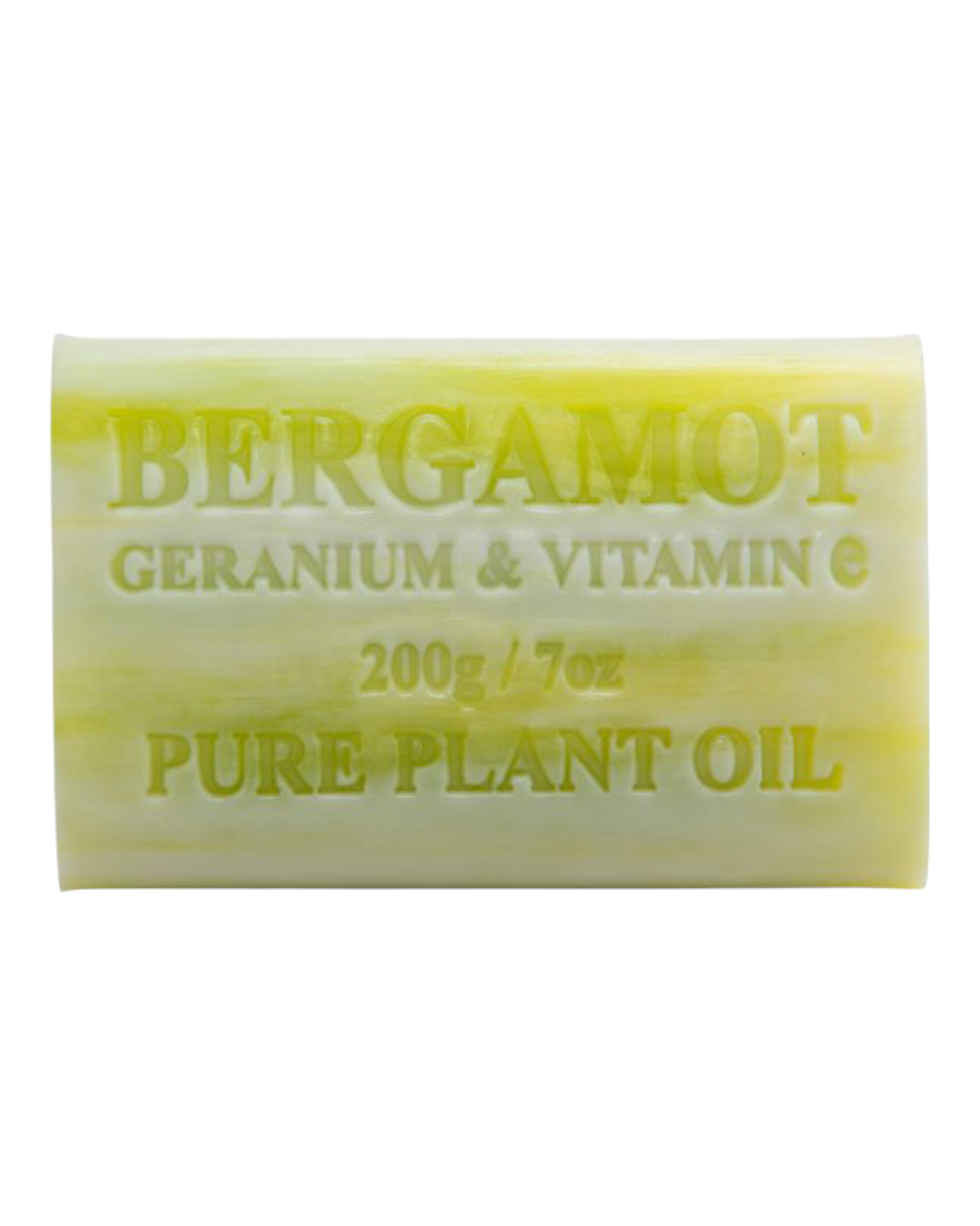 Bergamot & Geranium scented - green colour bar of soap - unwrapped 