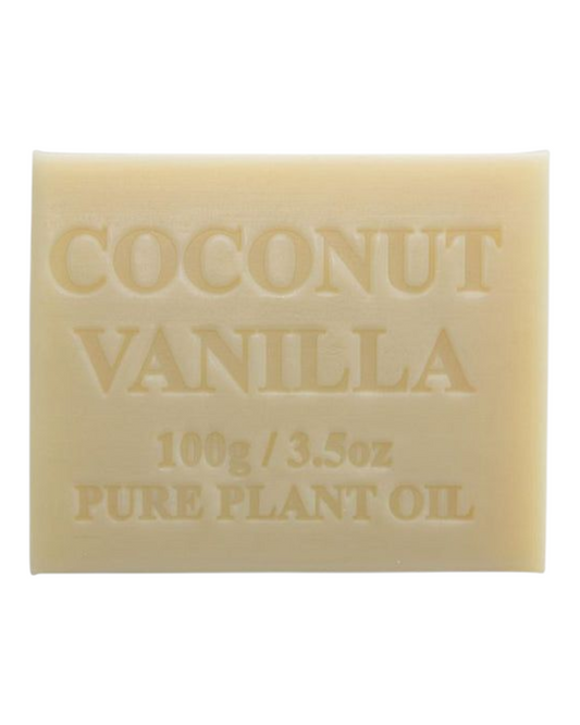 Coconut & Vanilla scented - beige colour bar of soap - unwrapped 