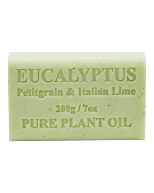 Eucalyptus & Lime scented - green colour bar of soap - unwrapped 