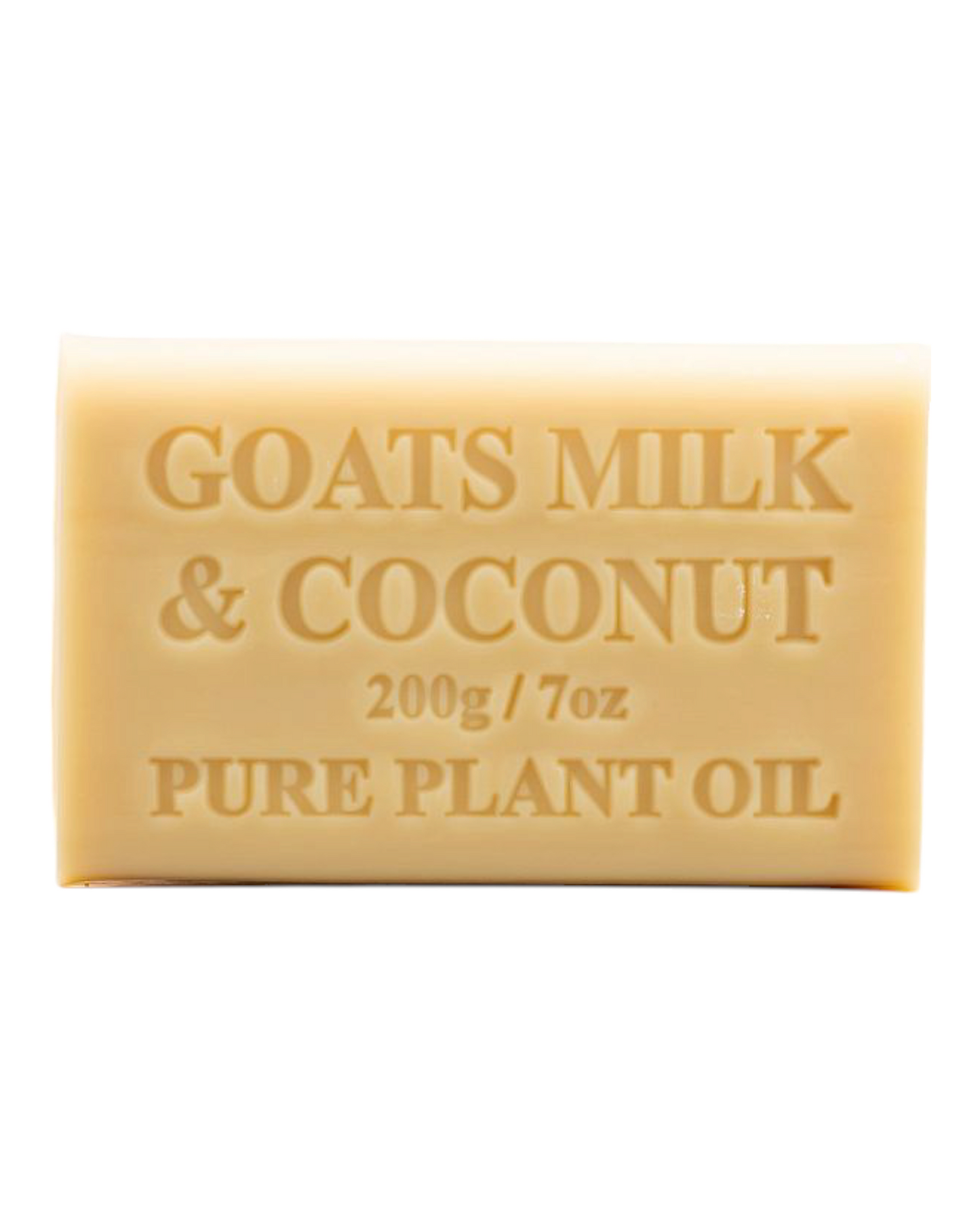 Coconut scented - beige colour bar of goats milk soap - unwrapped 