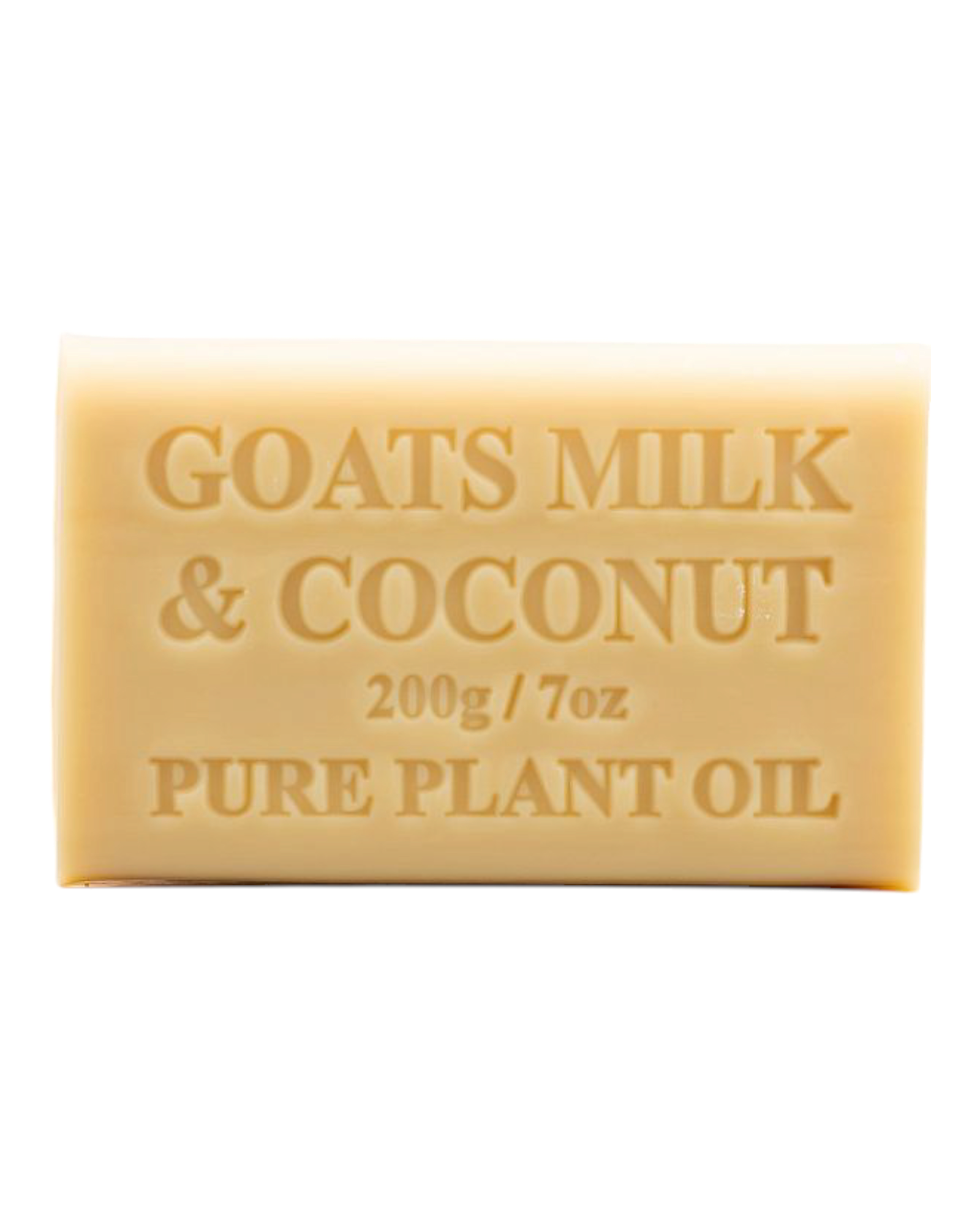 Coconut scented - beige colour bar of goats milk soap - unwrapped 