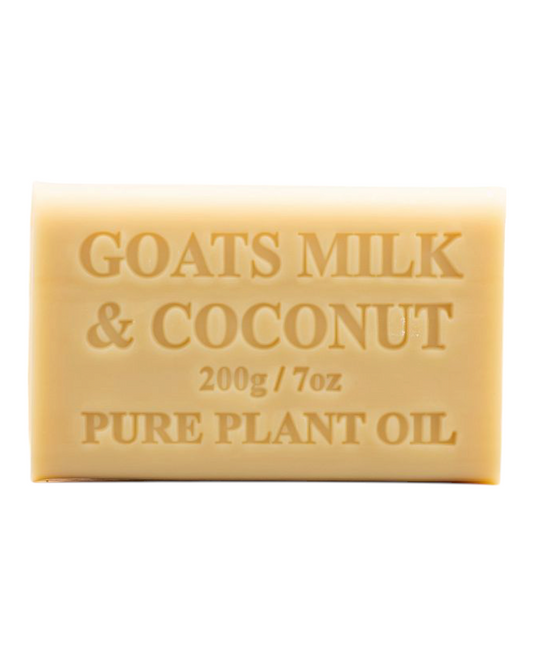 Coconut scented - beige colour bar of goats milk soap - unwrapped 