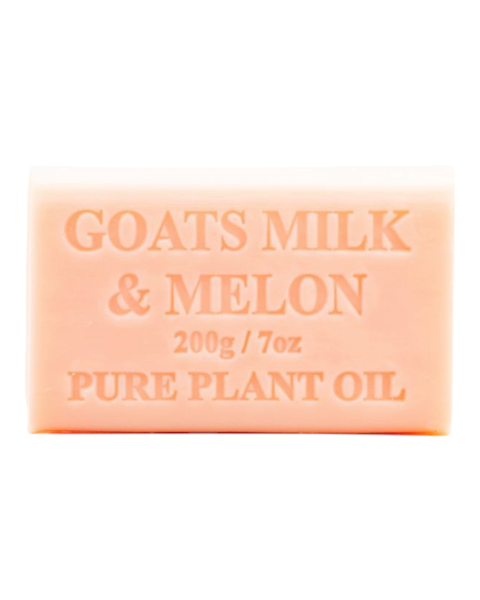 Melon scented - pink colour bar of goats milk soap - unwrapped 