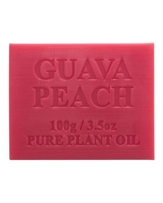Guava & Peach scented - green colour bar of soap - unwrapped 