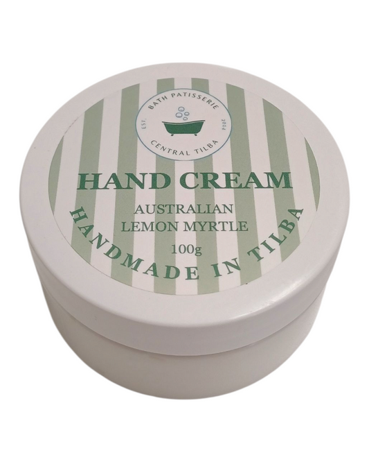 Bath Patisserie Lemon Myrtle Hand Cream in a jar