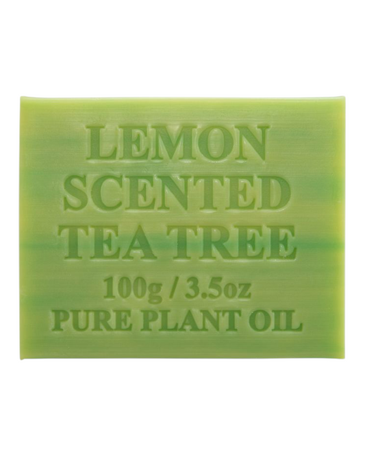 Lemon Scented Tea Tree - green colour bar of soap - unwrapped 