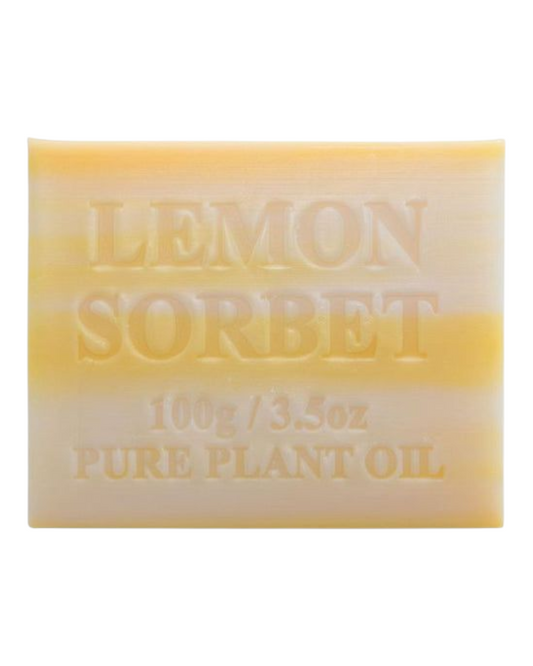 Lemon Sorbet scented - yellow colour bar of soap - unwrapped 