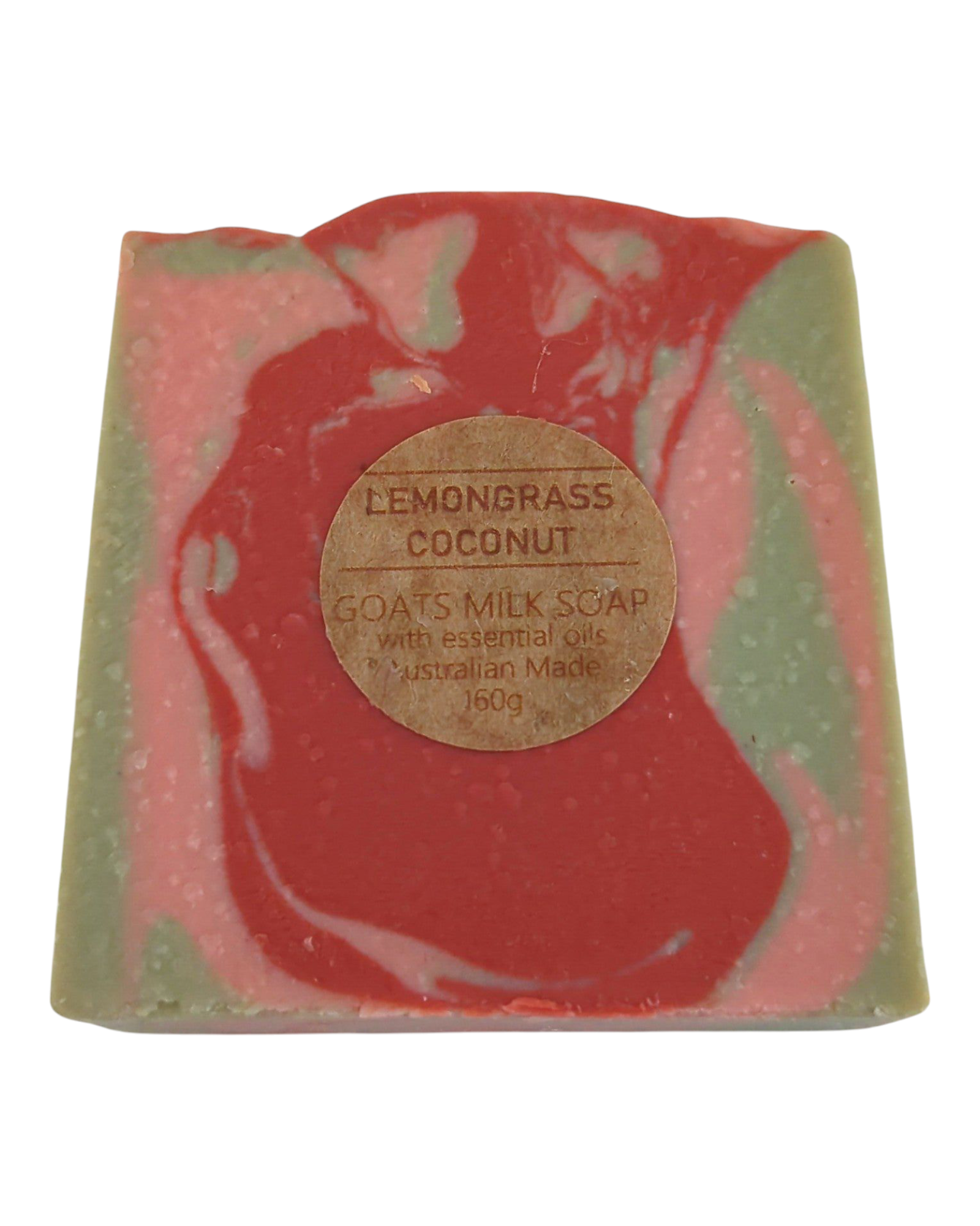 Lemongrass & Coconut scented goats milk soap bar with swirl pattern