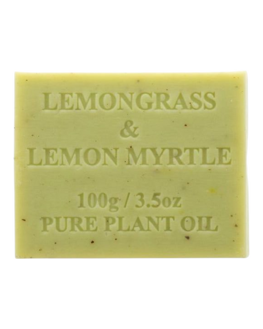 Lemongrass $ Lemon Myrtle scented - green colour bar of soap - unwrapped 