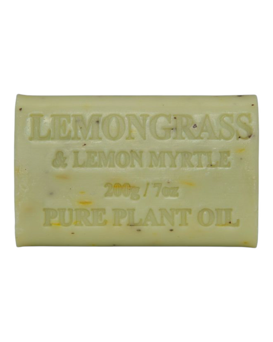 Lemongrass & Lemon Myrtle scented - green colour bar of soap - unwrapped 