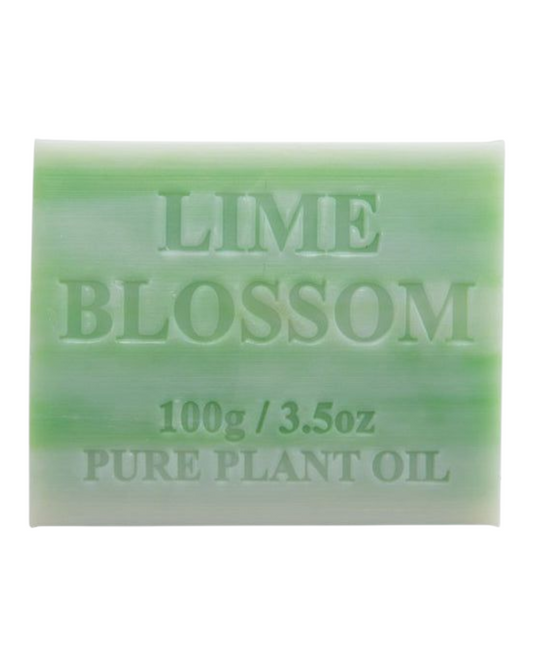 Line Blossom scented - green colour bar of soap - unwrapped 