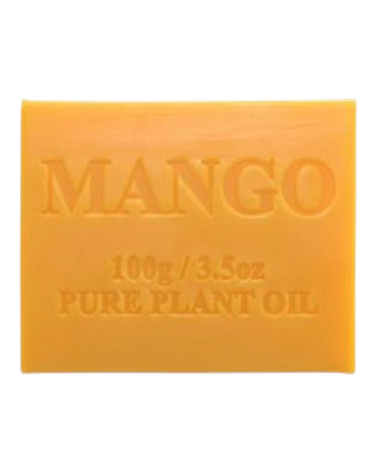 Mango scented - yellow colour bar of soap - unwrapped 