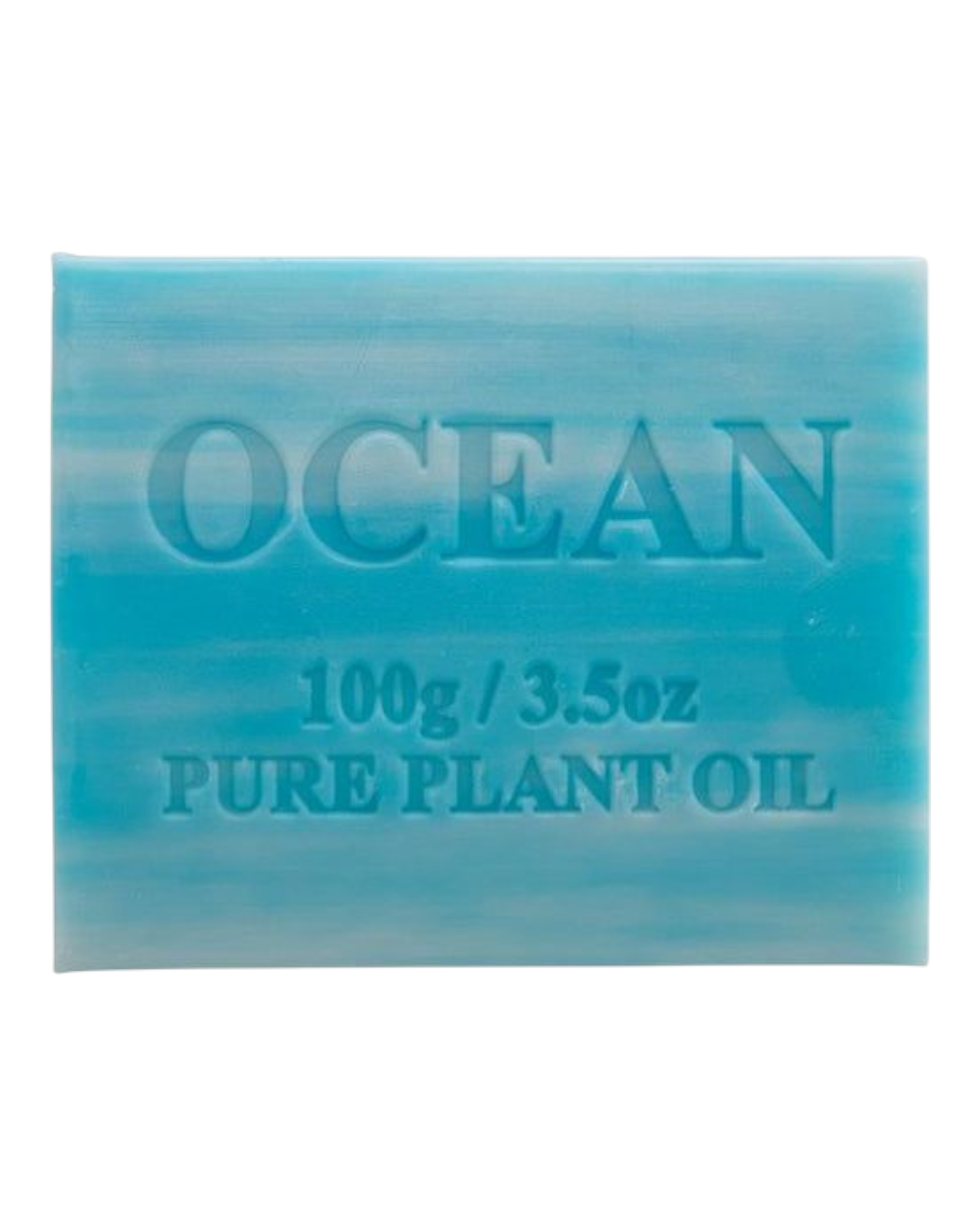 Ocean scented - blue colour bar of soap - unwrapped 
