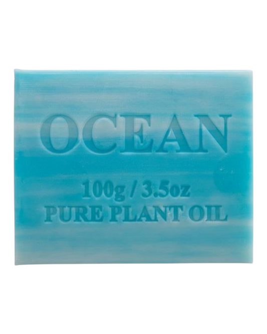 Ocean scented - blue colour bar of soap - unwrapped 