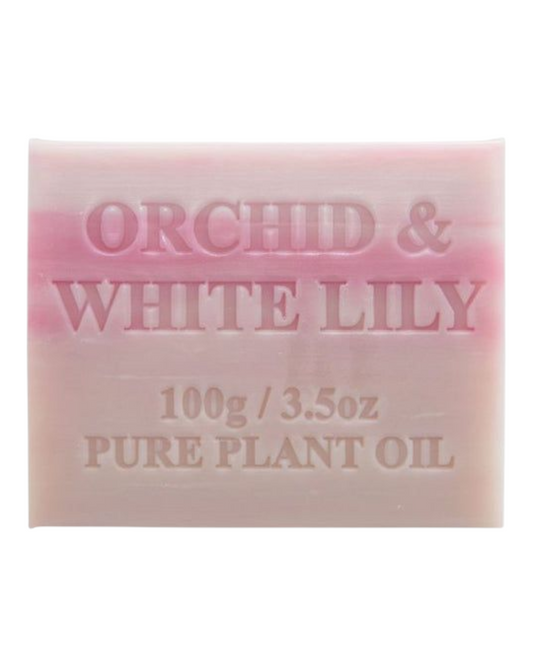 Orchid & White Lily scented - pink colour bar of soap - unwrapped 