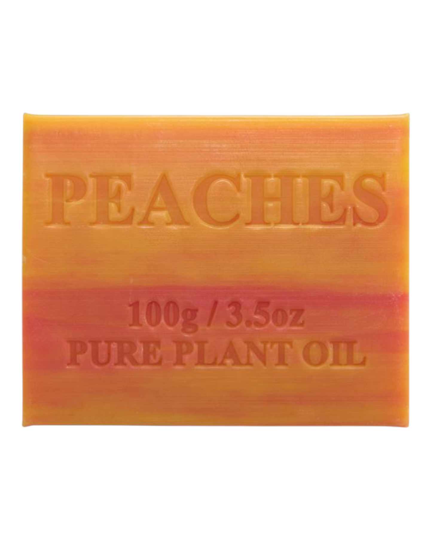 Peaches scented - orange colour bar of soap - unwrapped 