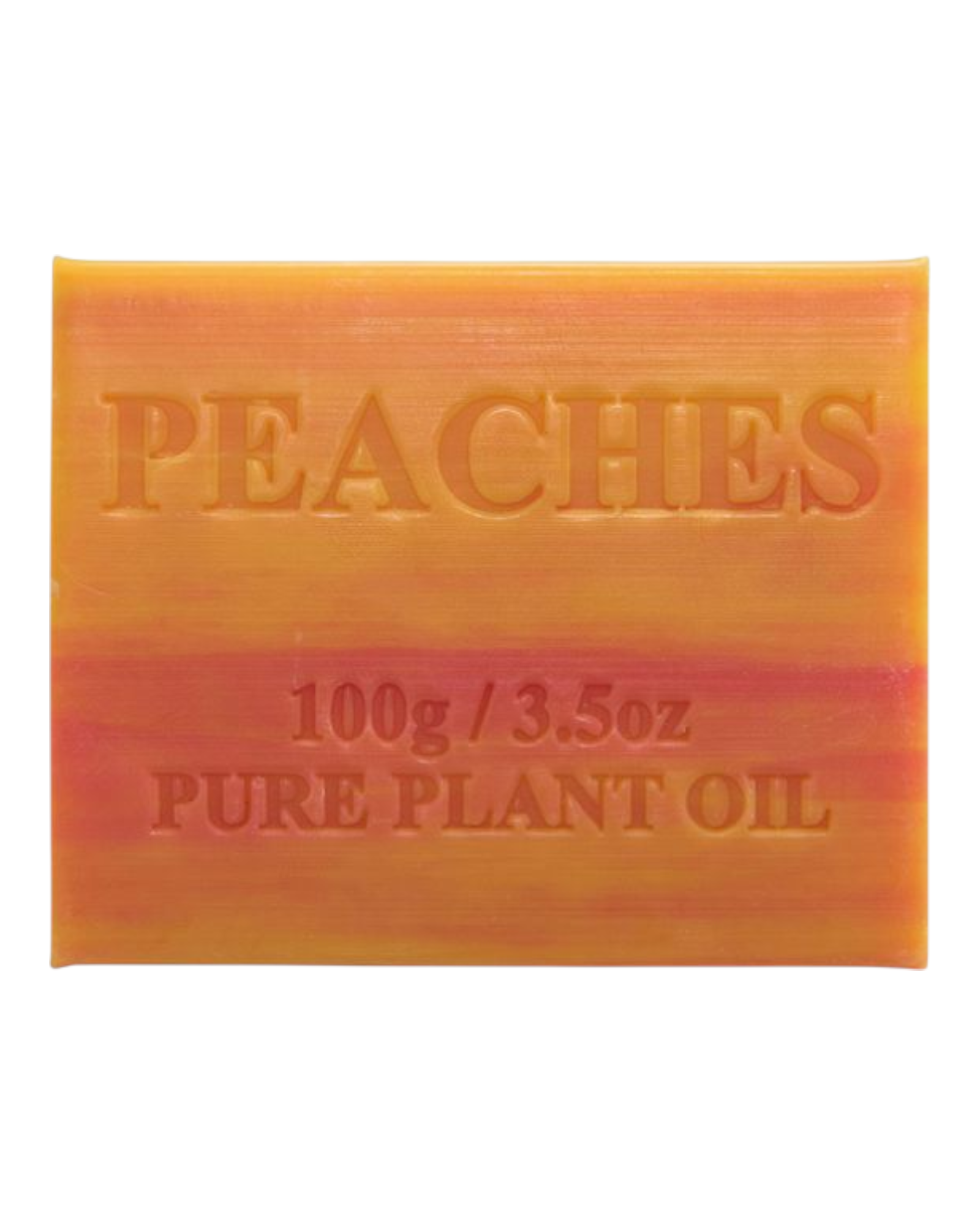 Peaches scented - orange colour bar of soap - unwrapped 