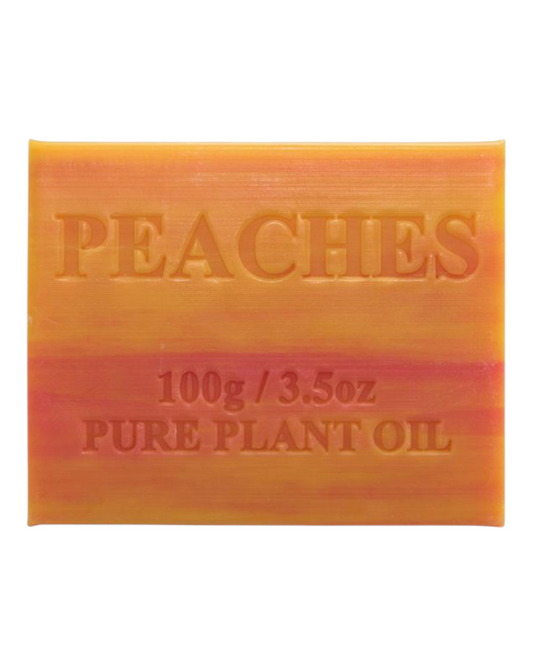 Peaches scented - orange colour bar of soap - unwrapped 