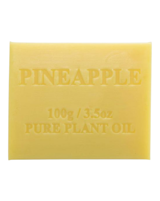 Pineapple scented - yellow colour bar of soap - unwrapped 