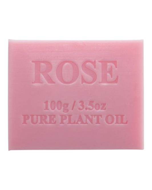 Rose scented - pink colour bar of soap - unwrapped 