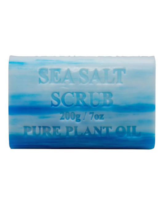 Sea Salt scented - blue colour bar of soap - unwrapped 