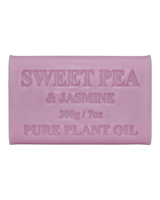 Sweet Pea & Jasmone scented - pink colour bar of soap - unwrapped 